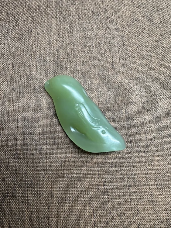 和田玉老坑青海料晴绿色冰底苏工随形手雕悟道意境挂件吊坠挂坠