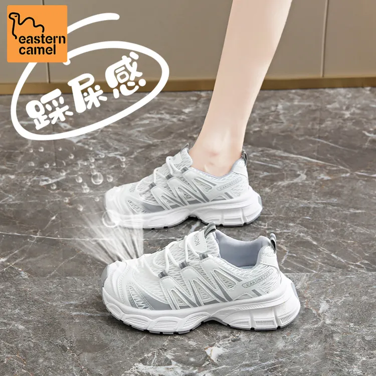 东方骆驼女鞋2025新款秋季网面厚底百搭潮流老爹鞋软底减震运动鞋