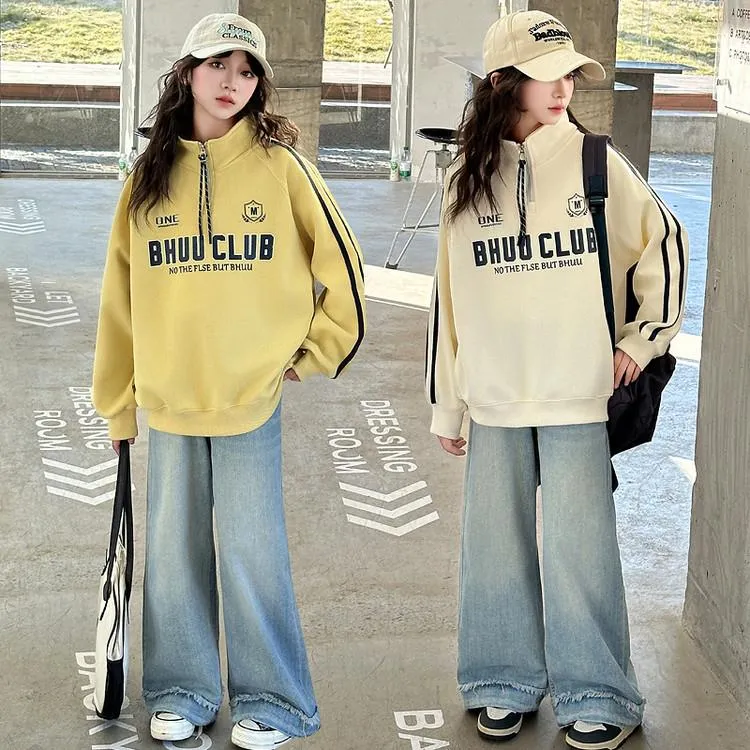 女童卫衣春秋款2025新款套装大童春装运动休闲上衣洋气儿童长袖女