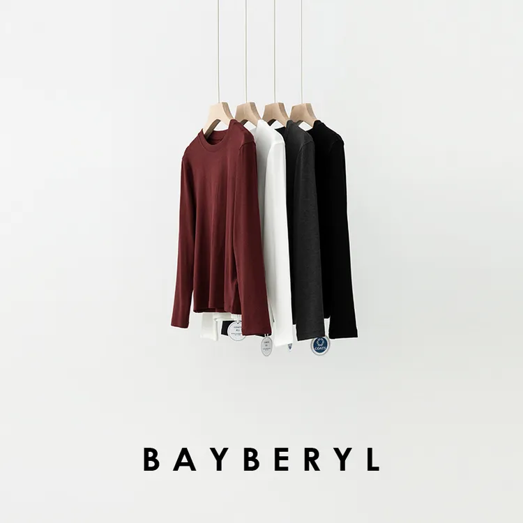 FF-BAYBERYL老贝Row柔弹0压纯色百搭圆领25秋打底T恤9NT5H0823