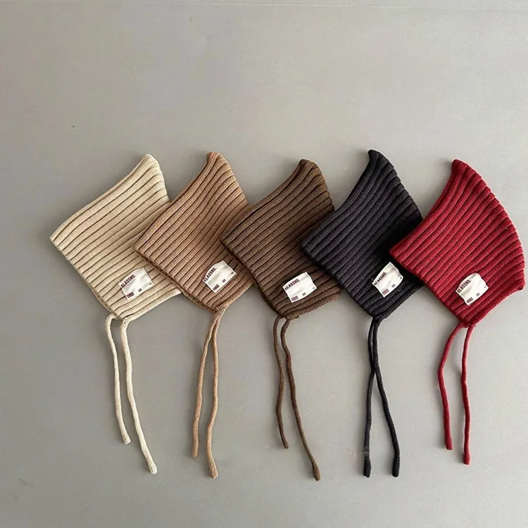 【小布丁】韩系婴儿帽子秋冬可爱针织护耳帽小月龄毛线帽宝宝精灵帽