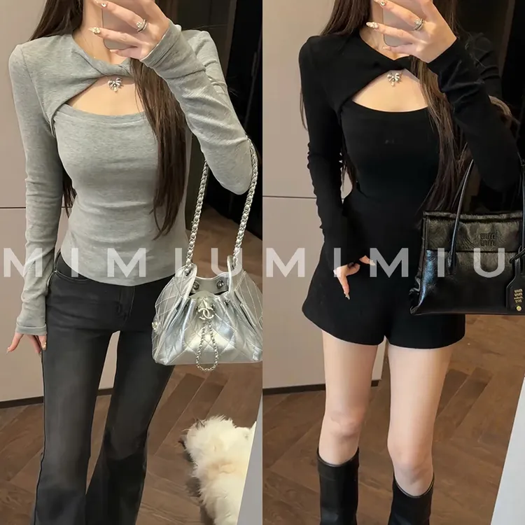 【mimius】P 纯欲镂空扭结加厚修身上衣 汉服 G12090