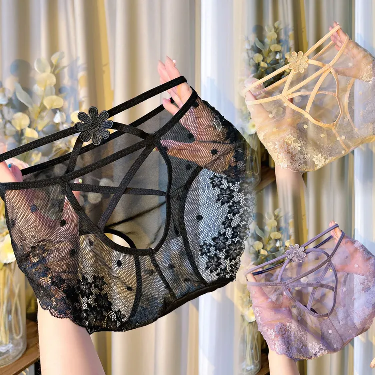 【尤咪专属】100斤-200斤大码内裤女胖MM性高腰镂空三角内裤性感内裤夏季蕾丝