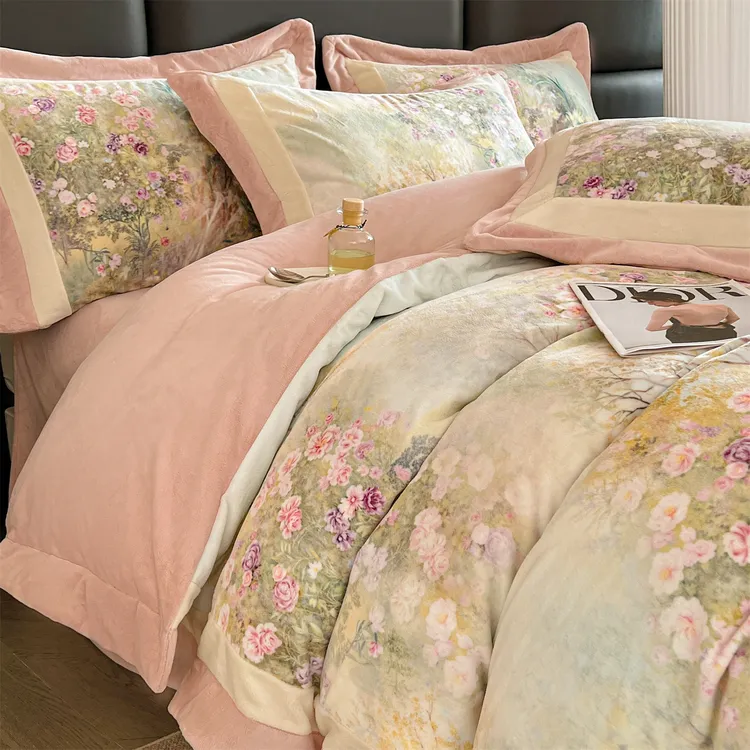 【品质款】A类牛奶绒加绒四件套 双面绒被高端数码印花秋冬保暖床品