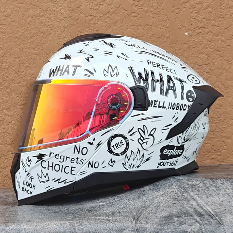 LVS摩托车3C认证头盔男女揭面盔双镜半全覆机车蓝牙国标个性电摩