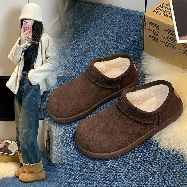 丑萌小土豆厚底雪地靴女款2025新款冬季加绒保暖防滑棉鞋勃肯短靴