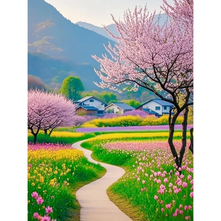 新款乡村田园风景画墙贴贴画卧室装饰自贴防水贴纸墙面自粘海报