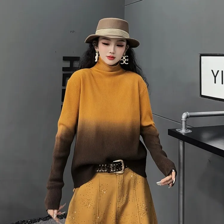 【亿火】冬季新款针织衫长袖半高领保暖套头学院风毛衣G20-205837