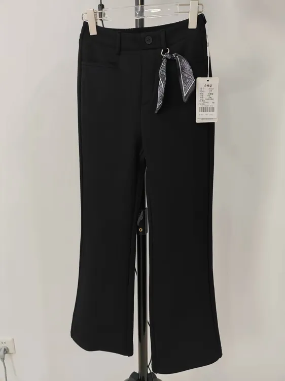 休闲裤微喇裤针织高弹西装设计师微喇休闲加绒加厚款秋冬款高腰