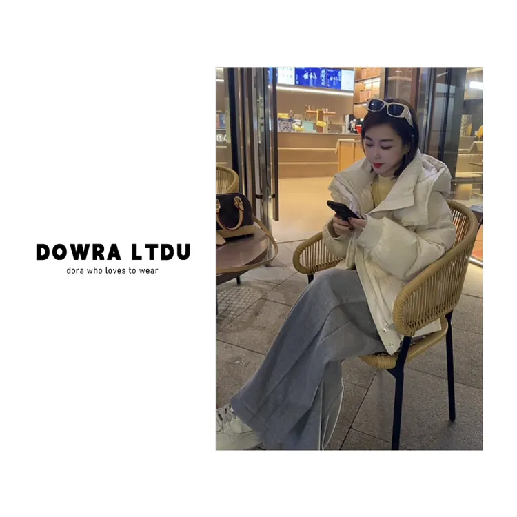 朵拉【凛冬恋歌】2025年冬季新款纯色连帽白鸭羽绒服外套302-250737