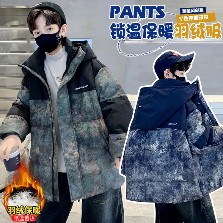 安踏联名科恩达男童羽绒服冬2025新款儿童大童秋冬款男孩冬装外套