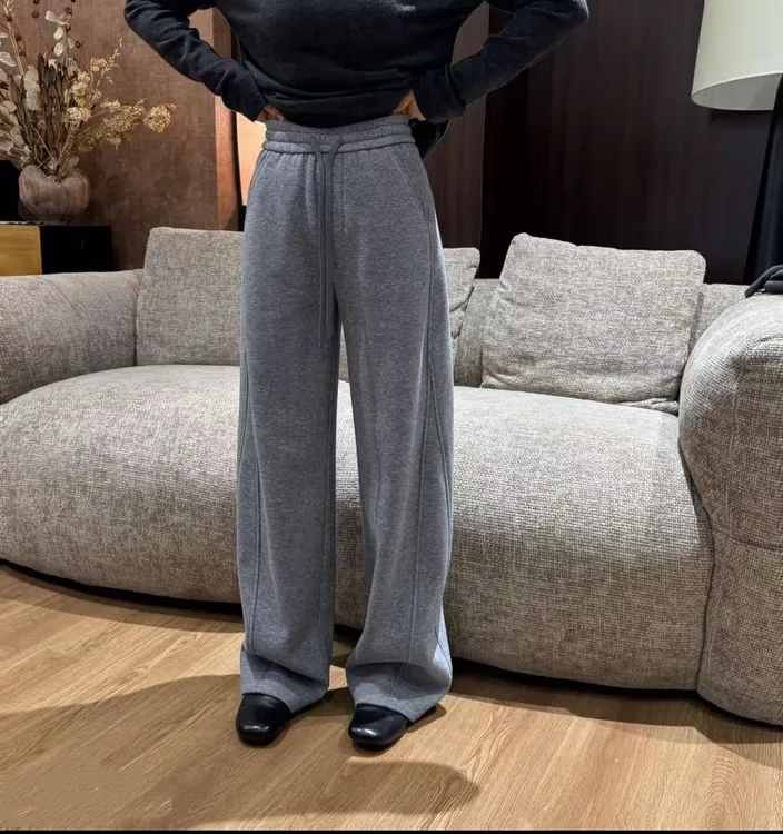 鑫燃KIKI （卷王裤）暖冬绒高级感侧位立体直筒加绒裤 256610 DH