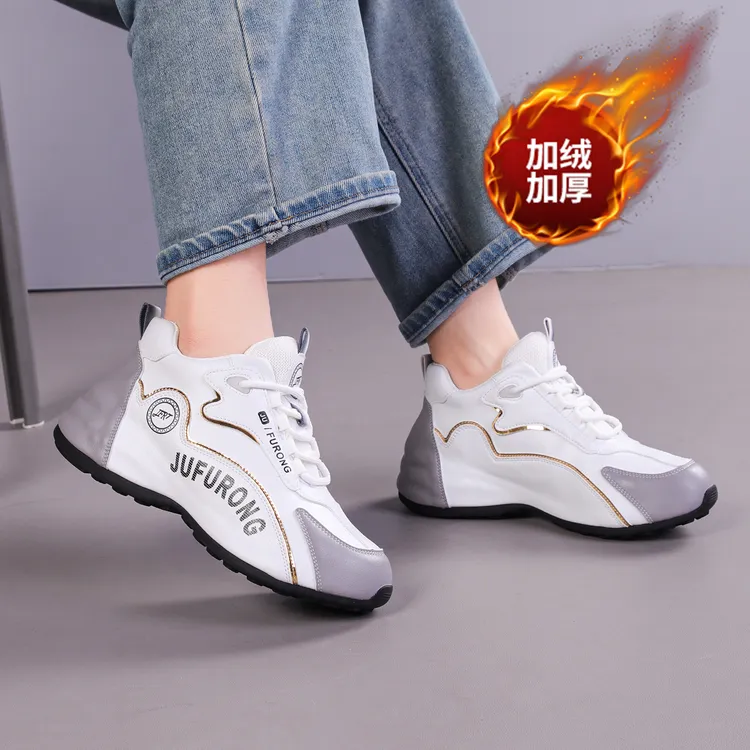 爆款2025新款皮面透气时尚潮鞋男女百搭休闲软底运动鞋防水减震鞋