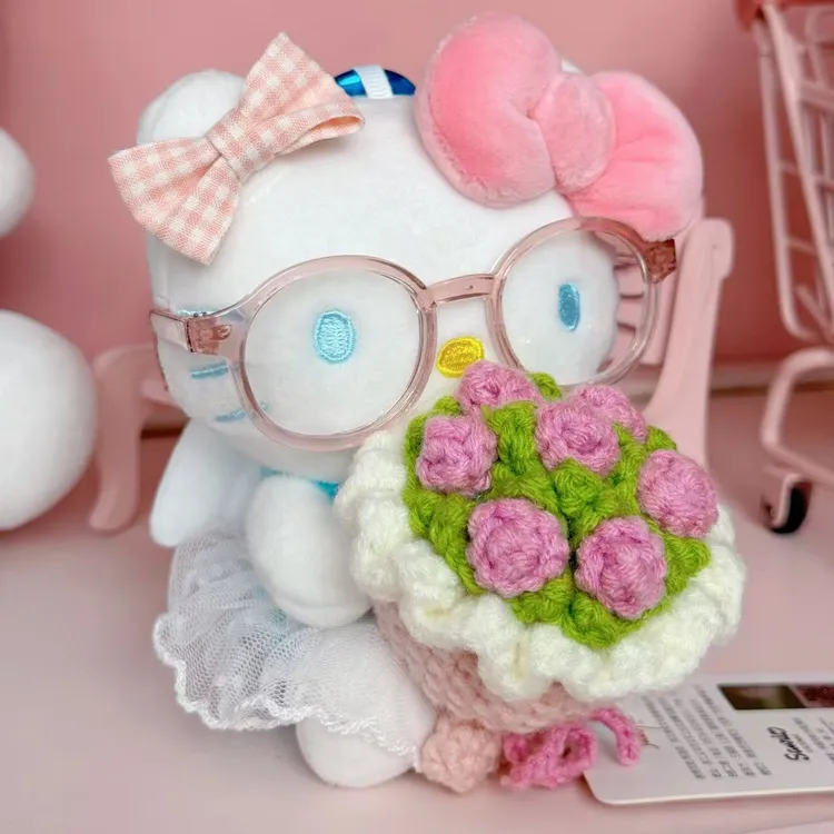 正版helloKitty包包挂件毛绒玩具公仔生日礼物diy