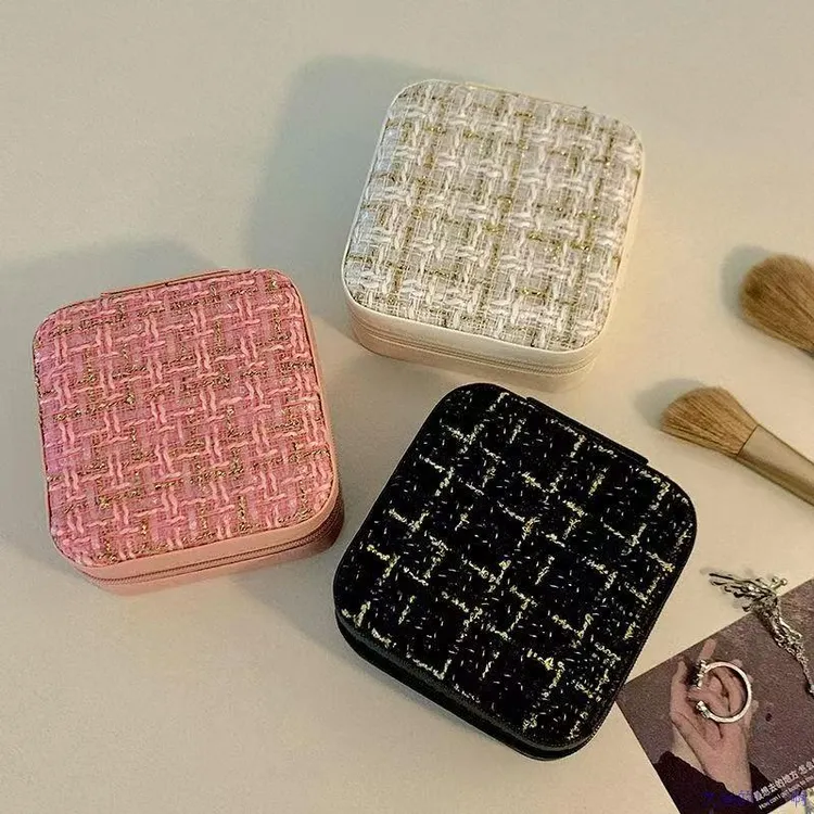 便携便携式首饰盒首饰旅行小巧耳环戒指耳钉饰品珠宝项链收纳盒