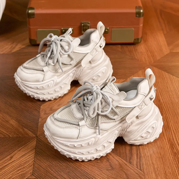厚底老爹鞋女款2025秋季新款复古休闲运动鞋子时尚百搭内增高女鞋