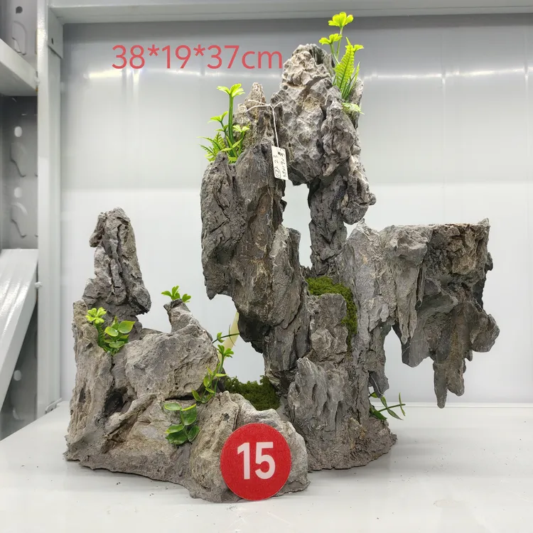 英石青龙石鱼缸造景流水假山 庭院景观 假山制作