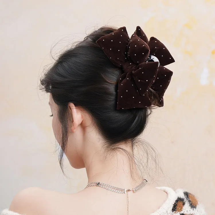 【繁星点点】立体填充棉蝴蝶结温柔氛围感抓夹后脑勺盘发夹头饰新款
