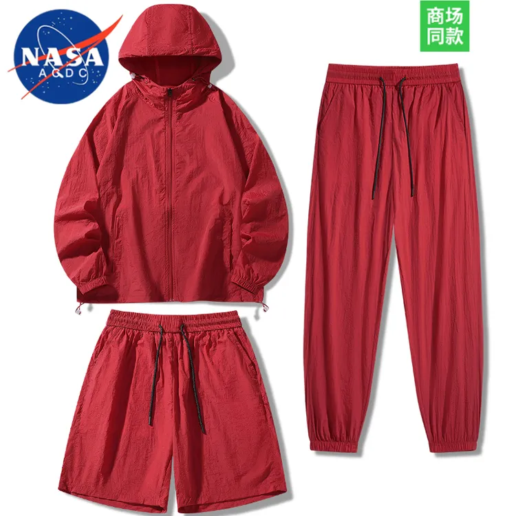 NASA夏装防晒衣男女夏季防晒服薄款冰丝速干户外潮流休闲运动套装