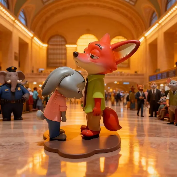 【爱的抱抱】疯狂动物城盲盒尼克朱迪CP手办玩具车上办公桌摆件