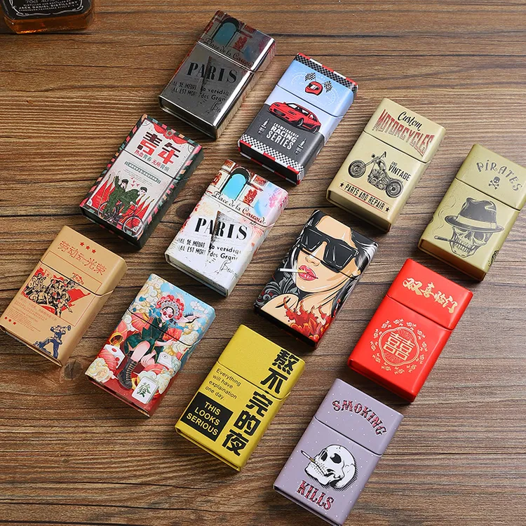 复古防压烟盒保护壳男生便携翻盖加厚香烟盒马口铁空盒散烟收纳盒