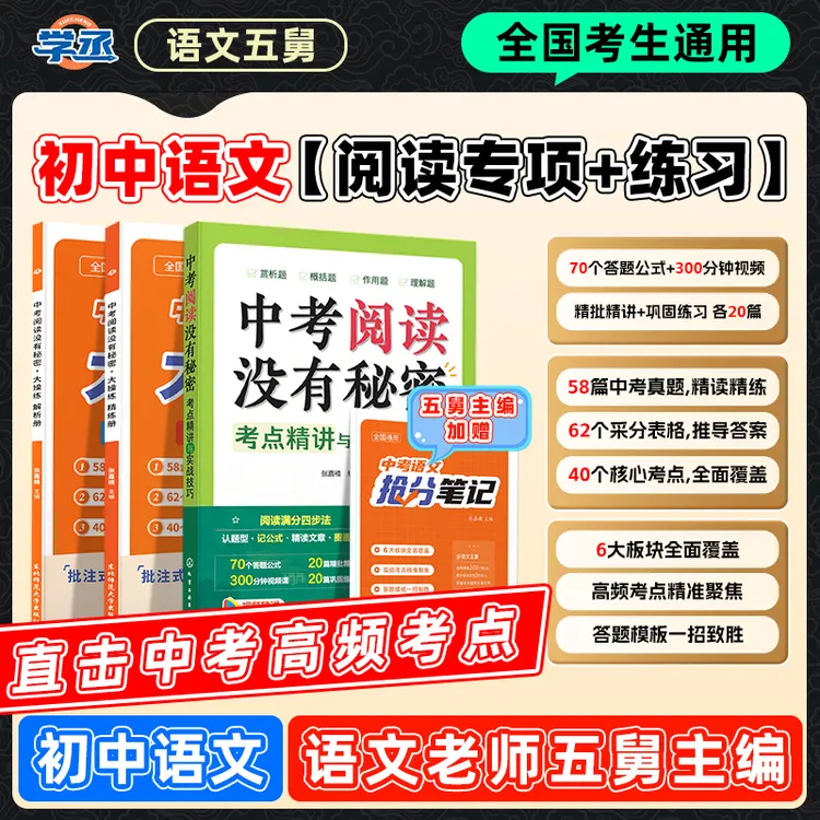学丞】25新版 语文五舅 中考阅读考点精讲技巧 语文提分
