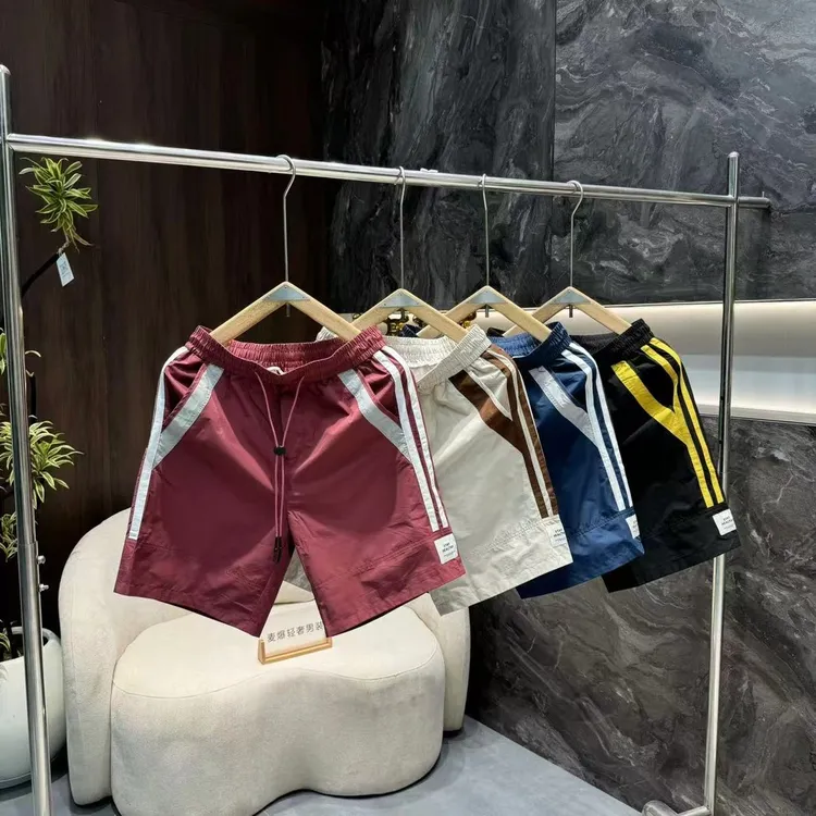 夏季新款男士速干透气潮流百搭休闲运动五分裤拼接撞色宽松短裤男