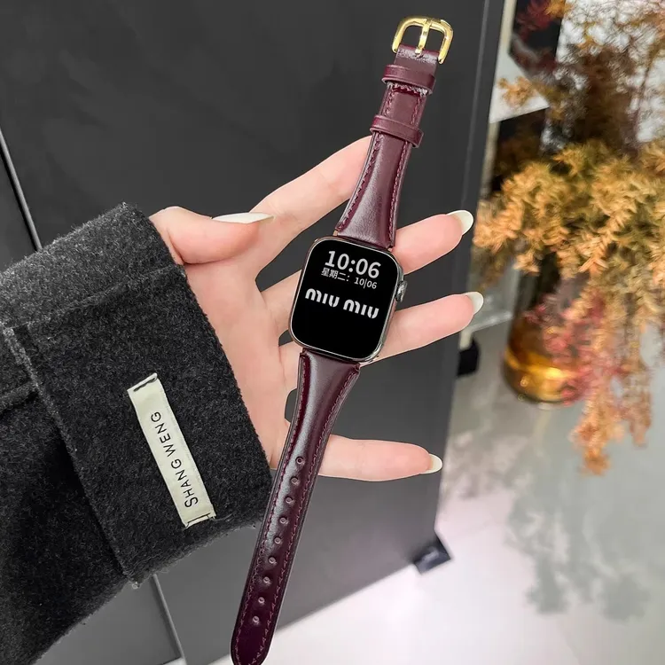 高级感油蜡皮表带适用于iwatch s11真皮表带applewatch s9s87