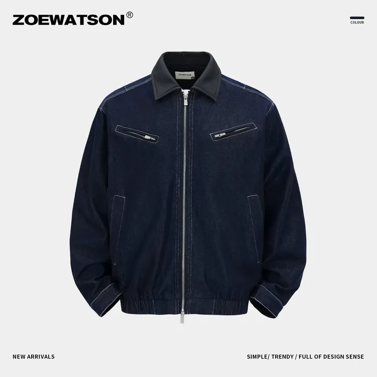 【ZOEWATSON】莱赛尔秋装翻领外套复古夹克休闲免洗牛仔外套Z5268