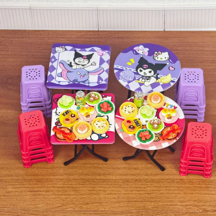 微缩迷你可爱卡通折叠方圆桌场景创意过家家玩具娃娃屋场景小摆件