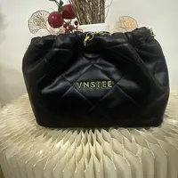FB05  做旧纯色日韩刺绣斜挎包抽绳肩包女士水桶包