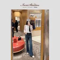 Innstudios“深蓝调” 秋冬定制 特殊水洗做旧大口袋直筒微弹牛仔裤