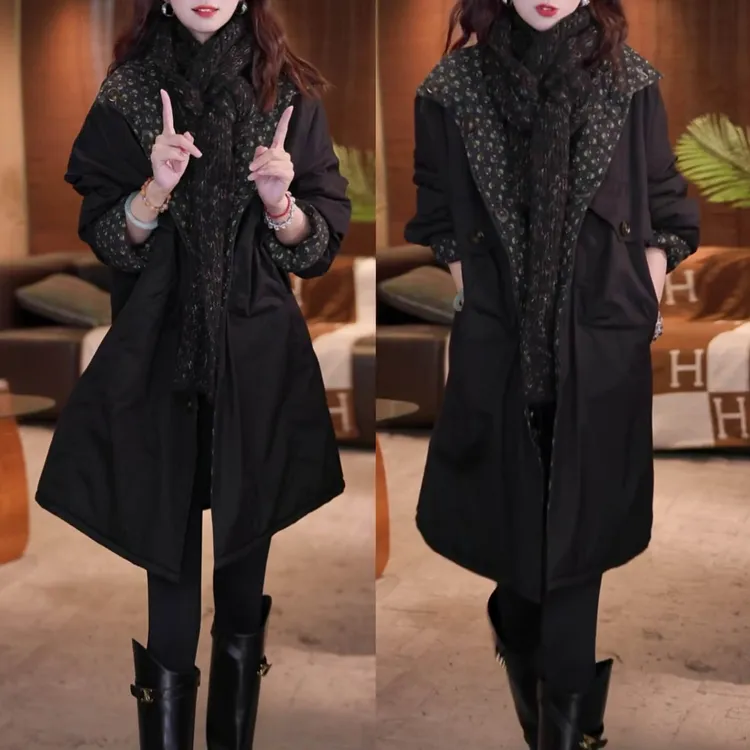 时尚复古双面穿棉衣外套2025冬季新款宽松显瘦加厚保暖立领棉服女