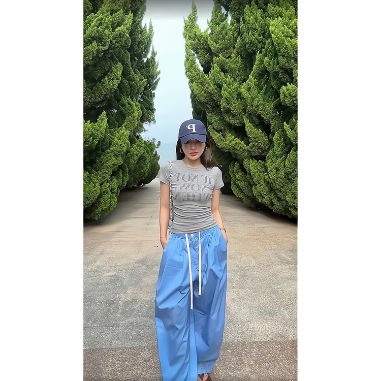 【运补6】新款一整套女韩系穿搭INS风休闲百搭字母T恤阔腿裤两件套