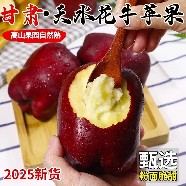 甘肃天水花牛苹果新鲜当季水果脆粉两吃香甜可口整箱包邮现摘现发