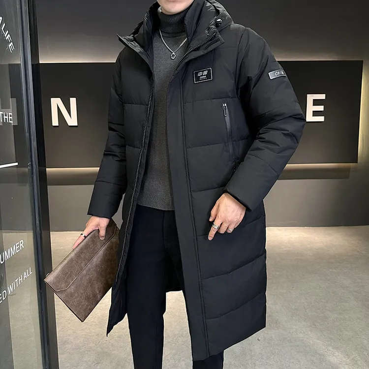 男士棉服冬季加绒保暖2025新款上衣商务中长款修身加厚百搭外套