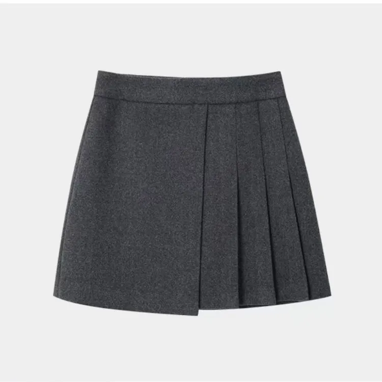 【1239】冬季羊毛呢百褶裙短裙 极简风高腰半身裙 秋冬显瘦A字短裙
