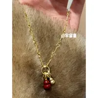 铜合金项链  I2-614【螺丝链条坠珐琅红葫芦项链】