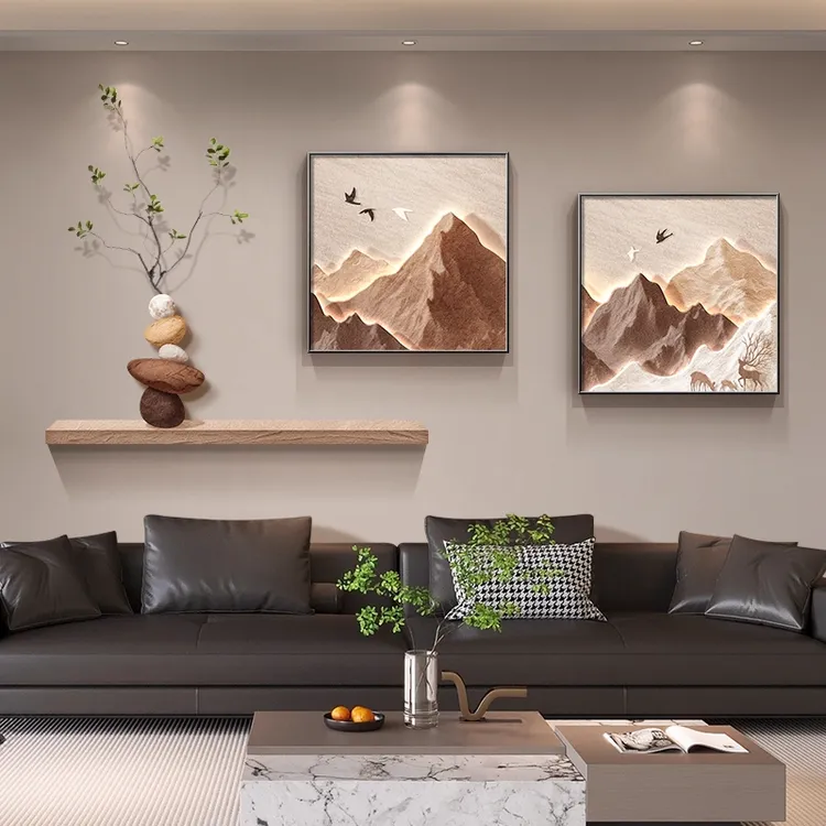 背有靠山客厅沙发背景墙装饰画轻奢高级感2025新款挂画高档氛围画