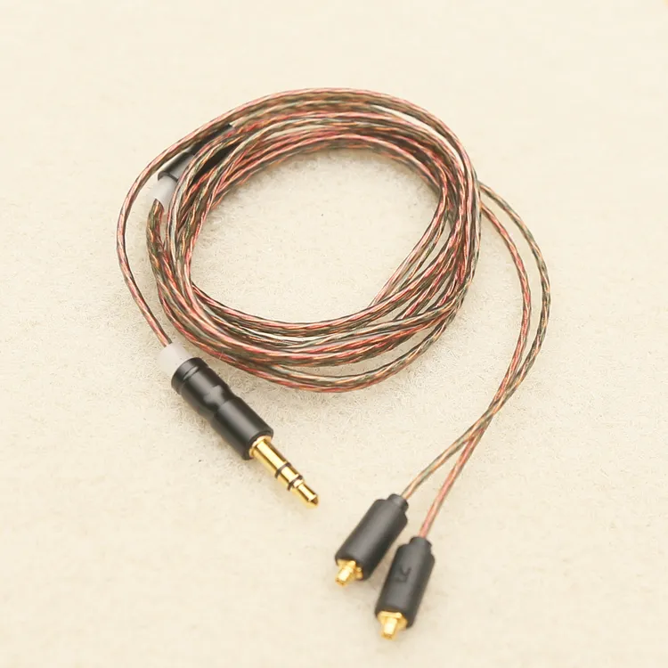 mmcx耳机线便宜处理 高解析人声无氧铜耳机线材3.5mm圆孔镀金插头