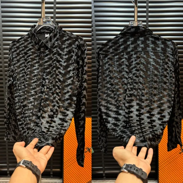【清澈男装轻奢出品】LS7118/QINGCHE2025/高端欧货长袖暗花衬衫