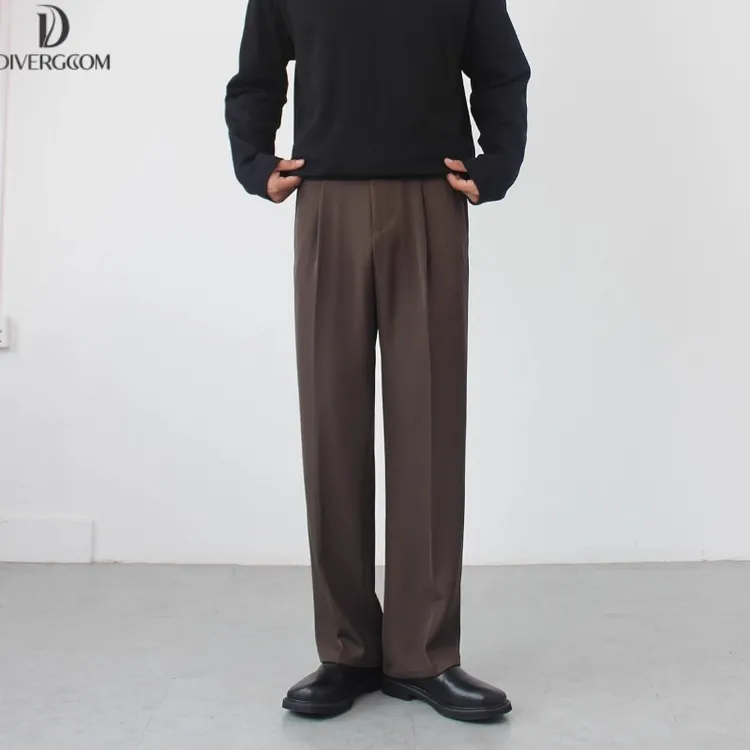 夏季日系垂坠感西裤男直筒宽松轻奢痞帅休闲通勤百搭裤子西装裤潮