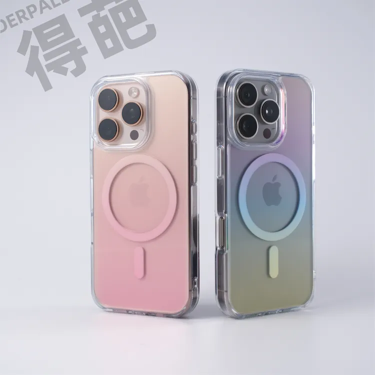 得葩炫彩渐变透明苹果17promax磁吸手机壳iphone16简约个性15/14