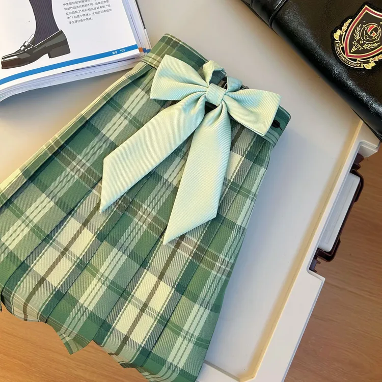 香草圆子【四叶草】原创JK制服格裙正版学生学院风百褶半身短裙春夏