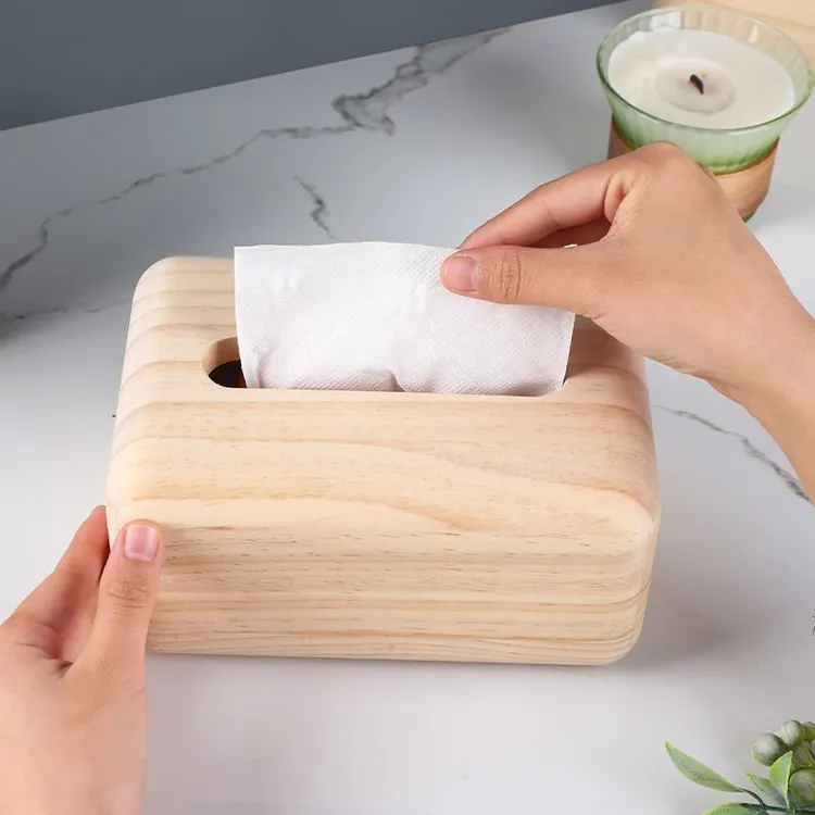 实木纸盒餐厅客厅家用茶几磁吸纸巾盒饭店酒店中式简约可定制logo