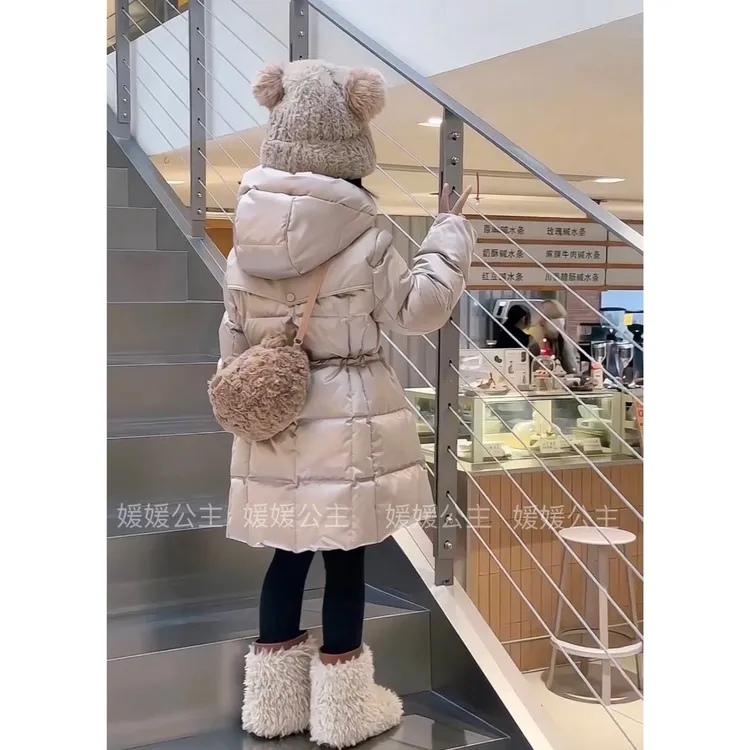 媛媛公主【香槟之韵】2025女童新国标90白鸭绒保暖羽绒服14415Y469