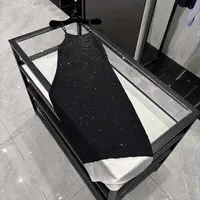 25年春装新款女装 时尚性感亮片针织下摆拼白背心吊带裙-25Y1115