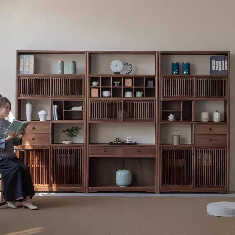 新中式博古架实木多宝阁茶室家具茶台茶楼家用收纳柜茶馆复古