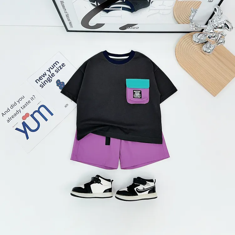 儿童套装夏季2025新款男童短袖两件套洋气潮BQ25578N悠悠童话童装