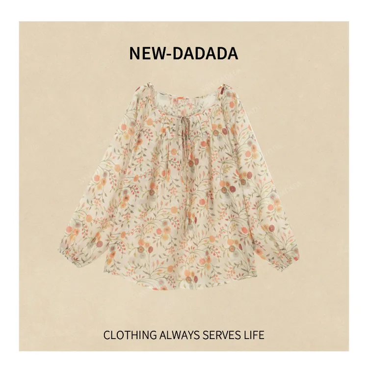 利达 NEW DADADA【薄荷糖霜】时尚休闲修身夏季气质长袖上衣SDK2772